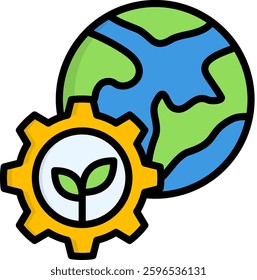 Eco Icon Lineal Color Vector Illustration