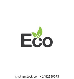 eco icon logo design vector template