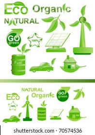 eco icon and logo set collection in glossy and simple style