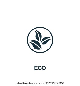 Eco icon. Monochrome simple Eco icon for templates, web design and infographics