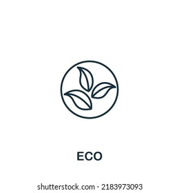 Eco icon. Monochrome simple Eco icon for templates, web design and infographics