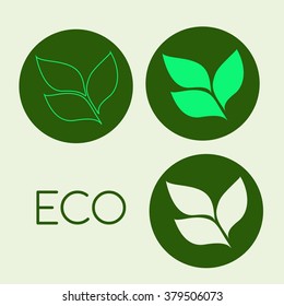 Eco icon. Organic product. Vector Illustrator.