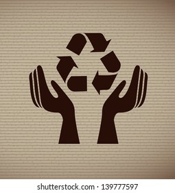 eco icon over grunge background vector illustration