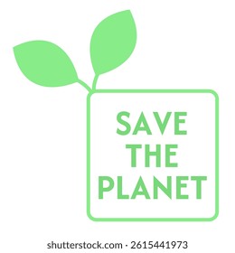 Eco icon save your planet vector
Vector icon square save your planet with leaves on white background