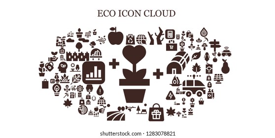  eco icon set. 93 filled eco icons. Simple modern icons about  - Plant, Eco bag, Plants, Apple, Ecology, Branches, Park, Bag, Branch, Field, Shopping bag, Sprout, Solar panel