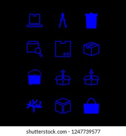 eco icon set about bin, bag, tree and dividers vector set