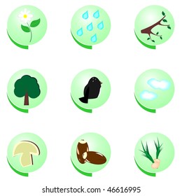 Eco icon set on white background - vector