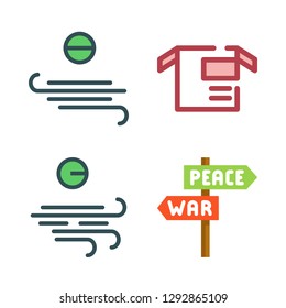 eco icon set. vector set about wind, package and panel icons set.