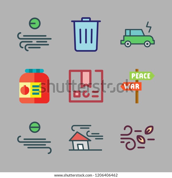eco icon set. vector set about conserve,\
trash, electric car and wind icons\
set.