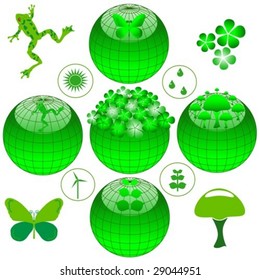 Eco icon set, vector. Jpeg also available in my port.