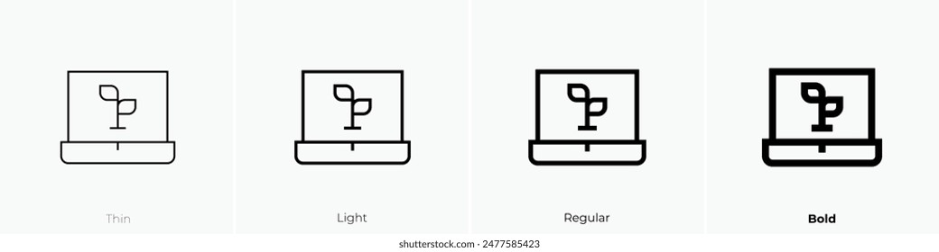 eco icon. Thin, Light Regular And Bold style design isolated on white background
