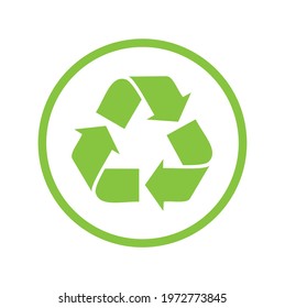 ECO ICON WITH THREE GREEN ARROWS ISOLATED STENCIL