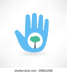 eco icon with tree