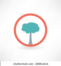 eco icon with tree