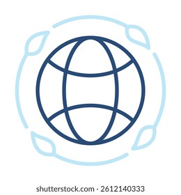 Eco Icon Two Color Outline Style. Vector Illustration For Graphic Design