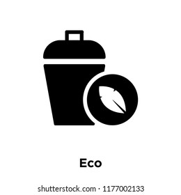 Eco icon vector isolated on white background, logo concept of Eco sign on transparent background, filled black symbol