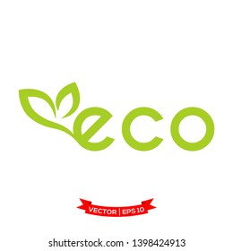 ECO icon vector logo template 