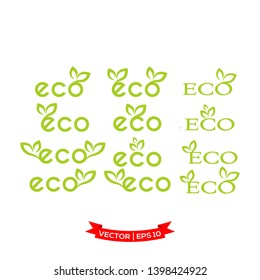 ECO icon vector logo template 