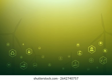 Eco icon, wind turbine, green energy, sustainability, environment, clean power, renewable