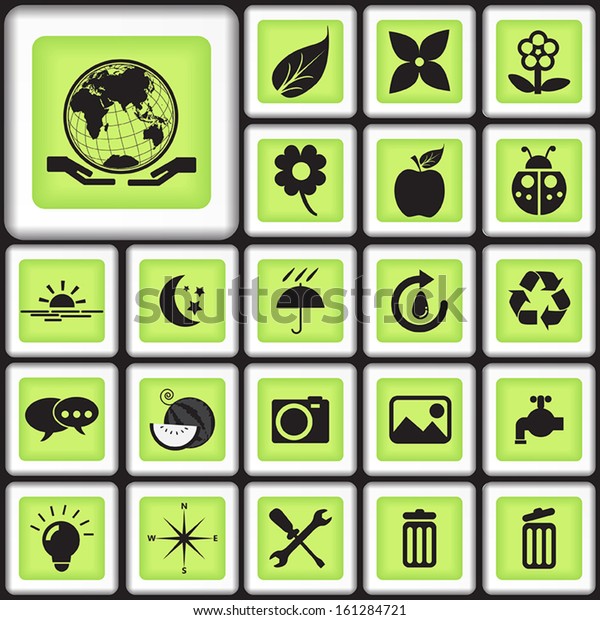 eco icons collection.\
Vector icon set