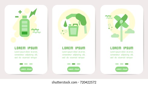 Eco icons design for mobile application, UX, UI, Banner