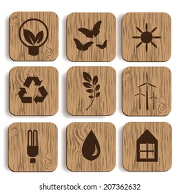 Eco icons, Eco Friendly concept.