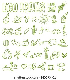 eco icons eco icons hand draw 4