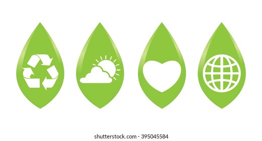Eco icons leaf set for logo