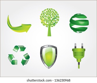 Eco icons over white background Nature and vector illustration