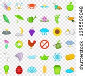 Eco icons set. Cartoon style of 36 eco vector icons for web for any design