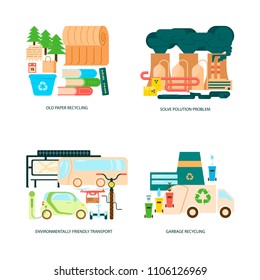 ECO icons set in Flat Design, Vector illustration eps 10