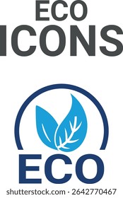 Eco icons, Icons Set of Green Eco-Friendly and Symbols for Sustainability and Environmental Awareness