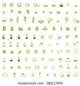 Eco Icons Set - Isolated On White Background - Vector Illustration, Graphic Design Editable For Your Design.