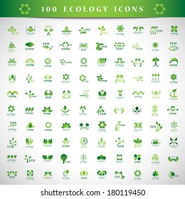 Eco Icons Set - Isolated On Gray Background - Vector Illustration, Graphic Design Editable For Your Design.