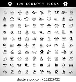 Eco Icons Set - Isolated On Gray Background - Vector Illustration, Graphic Design Editable For Your Design.