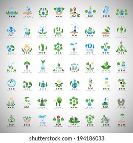 Eco Icons Set - Isolated On Gray Background - Vector Illustration, Graphic Design Editable For Your Design