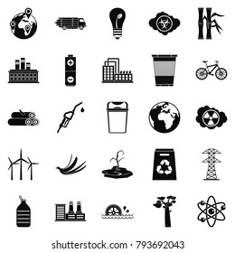 Eco icons set. Simple set of 25 eco vector icons for web isolated on white background