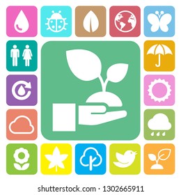 Eco icons set.Elements of this image furnished by NASA