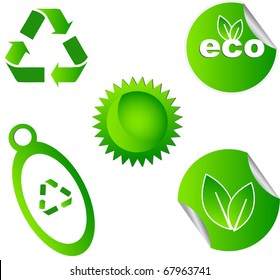 eco icons and stickers