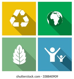 Eco icons vector set.