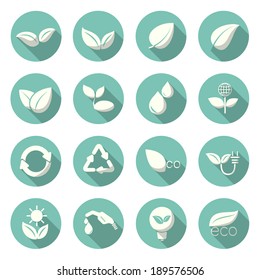Eco Icons visual design trends color. Vector illustration