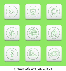 Eco icons, web buttons set