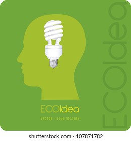 Eco idea with bulb illustration, vector illustration