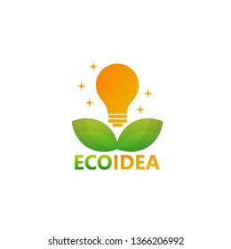 Eco Idea Bulb Logo Template Design Vector, Emblem, Design Concept, Creative Symbol, Icon