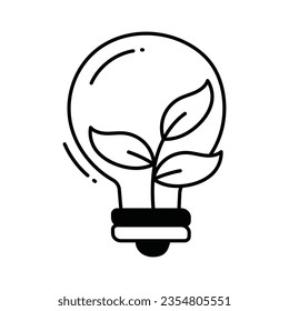 Eco Idee doodle Icon Design Illustration. Umweltsymbol auf weißem Hintergrund EPS10-Datei