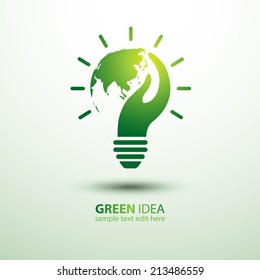 Eco idea with earth and hand,vector illustration