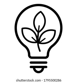 Eco Idea Flat Icon Isolated On White Background