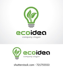 Eco Idea Logo Template Design Vector, Emblem, Design Concept, Creative Symbol, Icon