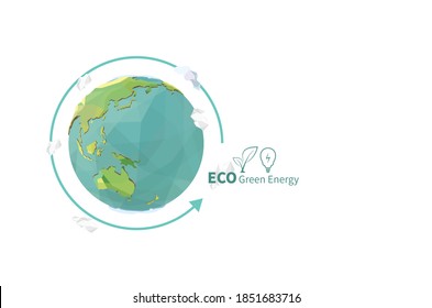 Eco illustration vector for infographic design. 