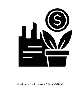 Eco industry black icon, concept illustration, vector flat symbol, glyph sign.